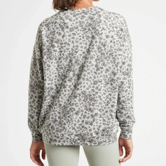 Athleta Studio To Street Splatter Sweater Gray Crewneck Pullover - Picture 3 of 7